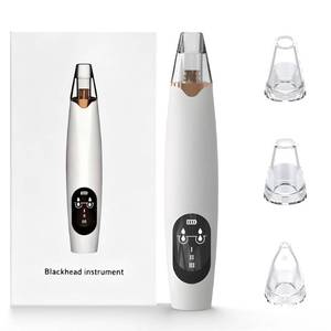 lot 6318 image: Facial Pore Blackhead Remover Vacuum - Facial Pore Cleaner with 3 Adjustable Suction Levels, 3 Probes, USB Charging Interface - Blackhead Extractor Tools for Women & Men (White)