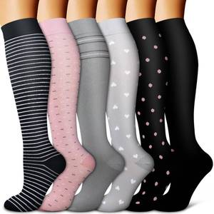 lot 6359 image: BLUEENJOY Copper Compression Socks for Women & Men (6 pairs) - Best Support for Nurses, Running, Hiking, Recovery