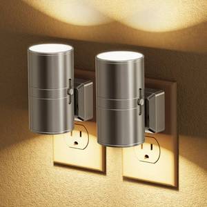 lot 6366 image: JandCase Night Light, LED Night Lights Plug into Wall, 2 Pack Automatic Nightlight with Light Sensor, 3000K Soft White 0-100LM Dimmable Modern Nightlight for Kids Bedroom Hallway