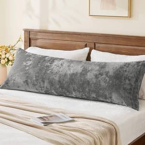 lot 6374 image: BEDELITE Velvet Body Pillow Cover with Zipper, Soft and Plush 20x54 Long Pillow Case, Velvety Smooth and Cozy Body Pillow Pillowcase for Bedroom and Couch, for All Seasons(Gray)
