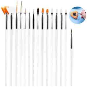 lot 6383 image: A15pcs Cake Painting Brushes, Cake Decorating Brushes Kit, Food Paint Brush Tools, Fondant Sugar Cookie Painting Brushes Supplies for Cake Decoration (White)