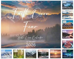 lot 6396 image: Faith Over Fear Bible Verse Wall Calendar 2026-12-Month with Bible Verse & Nature Scenes (Jan 2026 -Dec 2026), 9x12 Closed, KJV Scripture, Thick Paper Christian Monthly Calendar for Home Office
