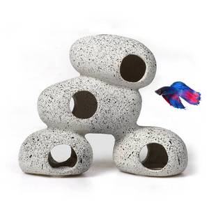 lot 6397 image: AWXZOM Aquarium Rock Decorations Resin Cichlids Rock with Artificial Moss Betta cave Betta Fish Tank Accessories Fish hides for Aquarium (Rock Cave)
