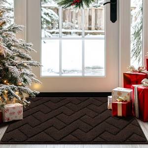 lot 6399 image: hicorfe Indoor Doormat, Welcome Door mat, Non Slip Door Mats 20x31.5 Absorbent Resist Dirt Entrance Inside Floor Mats for Entryway Washable Low-Profile(Coffee)