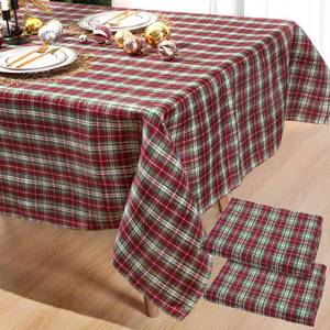 lot 6400 image: Frienda 2 Pcs Christmas Checkered Tablecloth Red Green Buffalo Plaid Table Cover Polyester Holiday Tablecloth Rectangle Table Cloth for Christmas Dining Kitchen Party Picnic Supplies (52 x 70 Inch)