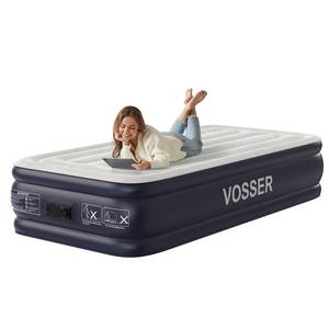 lot 7338 image: VOSSER Twin XL Air Mattress with Built in Pump Raised,80 Long,Upgraded 18Inflatable Mattress,Self Inflatable Blow Up Mattress in 2 Mins,Twin Size Air Mattress with Carry Bag for Home,Camping