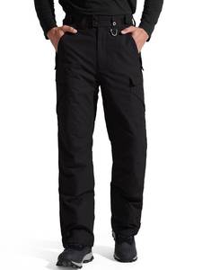 lot 7343 image: FREE SOLDIER Mens Waterproof Snow Insulated Pants Winter Skiing Snowboarding Pants with Zipper Pockets (Black XX-Large(46-48)32L)