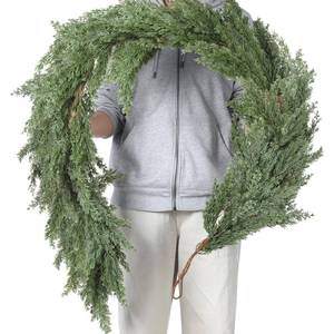 lot 7355 image: Dingion 1 Pcs 9 ft Christmas Cedar Garland - Softer & Thicker Realistic Pine Needles Artificial Classic Garland Decoration for Winter Holiday Mantel, Stair, Table