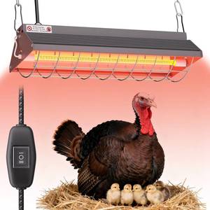 lot 7363 image: Ficuswin Large Heat Lamp for Chickens, 300W Carbon Fiber Chicken Coop Heater with 2 Heat Modes, Adjustable Hanging Brooder Heater Plate, Chicken Heater for Coop Poultry, Ideal Chicken Coop Accessories