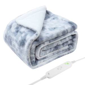 lot 7365 image: GOQO TOMO Electric Heated Blanket 50 x 60 Throw Wrap with 12 Heating Levels for Home Office Use Gradient Gray-H60