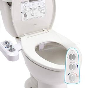 lot 7370 image: Hibbent Bidet Attachment for Toilet, Self Cleaning Dual Nozzle, Hot & Cold Water Spray Non-Electric Mechanical Bidet Toilet Seat for Rear or Female Washing Sanitizing, Adjustable Water Pressure, White