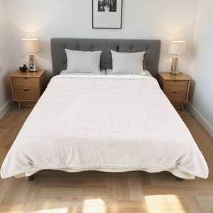 lot 7373 image: RALYSUN Electric Heated Blanket Full Size 72x84 - Dual-Sided with Microplush & Sherpa Fabric, 4 Heat Settings & 10 Hours Auto Off, Machine Washable - Lvory