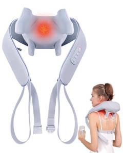 lot 7393 image: MASGRE Electric Shiatsu Back and Neck Massager, Cordless Shoulder Massager with Heat, Deep Tissue 3D Kneading Massage Pillow for Shoulder, Leg, Body Muscle Pain Relief, Gifts for Men Women