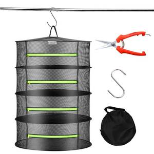 lot 8299 image: SYJINHUASY Herb Drying Rack - Breathable Mesh, Hanging with Zipper for Plants, Seeds, and Buds