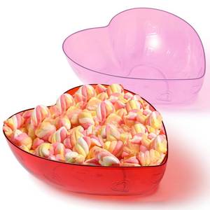 lot 8326 image: Wiwiqing 2 Pcs Heart Shape Dish 9.65 Inch Valentine Candy Bowl Dishes Plastic Love Fruit Plate Dessert Snack Salad Bowl for Home Valentine Anniversary Wedding (Red and Pink,Heart)