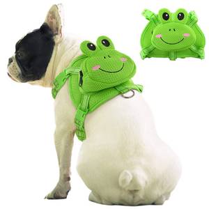 lot 8332 image: IDOMIK Dog Backpack Harness, No-Pull Dog Backpack with D-Ring for Small Medium Dogs, Cute Self Carrier Backpack for Dogs to Wear, Adjustable Dog Harness Backpack for Traveling Camping Hiking, Frog, S