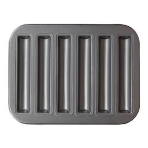 lot 8333 image: Elesinsoz 6 Cup Financier Cake Baking Pan Breadstick Biscotti Ladyfinger Donut Cookie Cornbread Stick Mini Bread Loaf Baguette Nonstick Small Muffin Cupcake Madeleine Tin Tray Mold