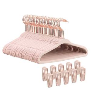 lot 8342 image: Tonswachic Baby Velvet Hangers 50 Pack - 11 Inch Non Slip Felt Kids Hanger for Infant Clothes - Ultra Thin Baby Felt Hangers for Toddler Kids Closet with 10 Hanger Clips - Pink