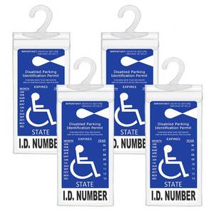 lot 8347 image: Handicapped Parking Placard Holder - Disabled Placard Protective Mirror Tag Holder with Larger Hanger by Tbuymax(Set of 4)