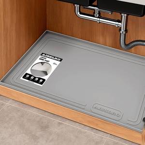 lot 8362 image: Aisslro Under Sink Mat 25 X 19, Waterproof Silicone Under Sink Mats for Kitchen, Anti-Leak Shelf Liner & Cabinet Protector with Raised Edge, BPA Free Bathroom Tray Home Organizer, Gray