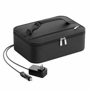 lot 8392 image: Neverwhy Portable Food Warmer - Heated Lunch Box for Adluts - Electric Thermal Lunch Bag with Buckle Handle, Heating Food Warmer Bags for 12V24V Car & Truck, 110V220V HomeOffice, Black