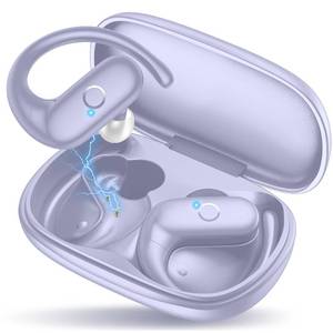 lot 8397 image: MOZOTER Wireless Earbuds Bluetooth Headphones Sport,Over Ear Buds with Deep Bass Sound,60Hrs Playtime Earphones Redesigned Comfort Fit with Earhooks for Running,Meeting,Workout- Purple