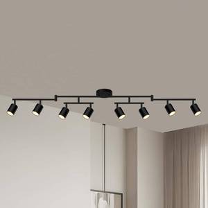 lot 13026 image: AUQUEE 8 Light Track Lighting Fixtures Ceiling, Matte Black Kichen Track Lighting Fixtures, Rotatable Light Heads, Adjustable Modern LED Track Lights for KitchenHallway, No GU10 Bulb