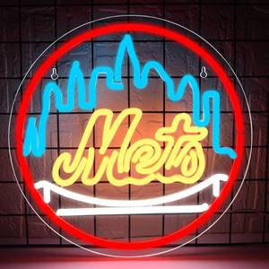 lot 13048 image: Baseball Neon Sign for Wall Decor Baseball LED Light Up Sign Baseball Wall Decor Sports Neon Lights for Club Bedroom Man Cave Bar Sports Gifts for Men Teen Boys Fans,Size 13.4  13.4 inch(FMXD151)
