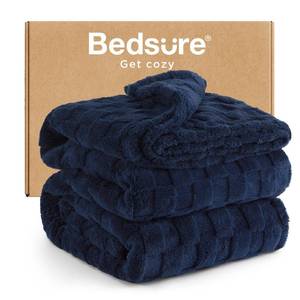 lot 13061 image: Bedsure GentleSoft King Size Blanket for Bed - Super Soft Cozy Blankets for Women Men Girls, Large Fuzzy Fleece Throw for Bedroom Decor, Navy,108x90 Inches