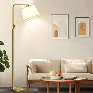 lot 13088 image: Nintiue Dimmable Floor Lamp, 1000 LM LED Edison Bulb Included, Arc Floor Lamps for Living Room Modern Standing Lamp Tall Lamps for Living Room Bedroom-Brass