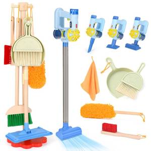 lot 13106 image: Dreamon Wooden Toddler Cleaning Set - 11Pcs Kids Cleaning Toy Set with 3-in-1 Kids Vacuum That Really Works, Montessori Cleaning Toys with Broom and Mop Set for Toddlers Girls Boys Age 3-6