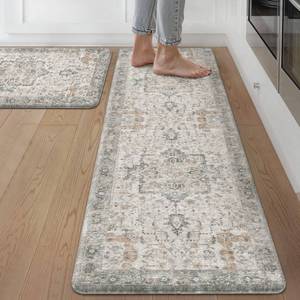 lot 13109 image: GENIMO Kitchen Mats for Floor 2PCs, Washable Anti Fatigue Mat for Cushioned, 17.3x5917.3x30, Waterproof Kitchen Rugs, Non Slip Comfort Standing Mat Rug for Home, Sink, Laundry, LightTaupeBrown