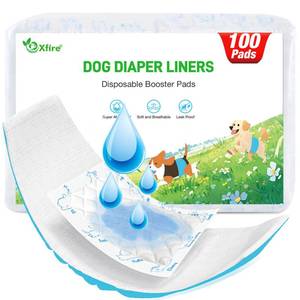 lot 13121 image: Dog Diaper Liners Booster Pads, 100ct Disposable Dog Diapers Inserts Male Female for Washable Doggie Belly Bands Wraps Covers Period Panties(Large)