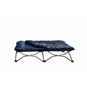 lot 13132 image: Regalo My Cot Deluxe Portable Toddler Bed Includes Sleeping Bag - Navy