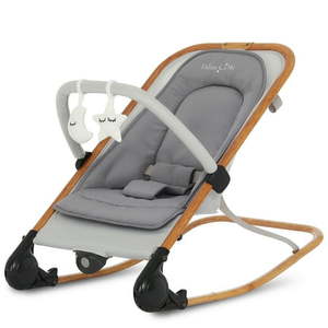 lot 13133 image: Dream on Me Rock with me 2-in-1 Rocker and Stationary Seat Compact Portable Infant Rocker with Removable Toys Bar & Hanging Toys