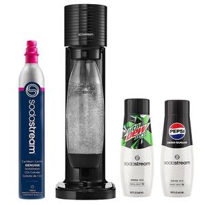 lot 13135 image: SodaStream� Black Gaia�� Sparkling Water Maker Bundle with Pepsi� & Mtn Dew� Mixes