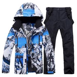 lot 13140 image: Mens Ski Suit Waterproof Snow Suits Two Piece Snowboard Jacket and Pants Set Outdoor Windproof Winter Warm Snowsuits