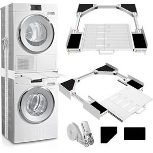 lot 13144 image: Kiss Core Washer Dryer Stacking Kit, Universal Washer Dryer Stacking Kit with Pull-Out Sliding Plate, Adjustable 29-21 Stacking Kit for Washer and Dryer with Ratchet Strap
