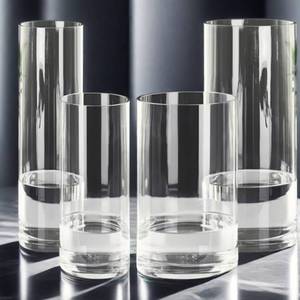 lot 13169 image: 4 Pcs Acrylic Clear Cylinder Flower Vase for Plants Bouquet, Unbreakable Hurricane Tall Large Plastic Vases for Wedding Decor, High Hydroponic Floor Vase (H 10  H 12 2 Each No Flowers)