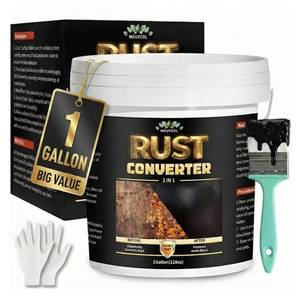 lot 13174 image: 2-in-1 Rust Converter & Metal Primer - 1 Gallon Black Rust Paint Inhibitor for Metal, Ultra Car Rust Reformer & Encapsulator, Long-Lasting Anti Rust Conversion Coating, Heat Resistance