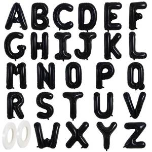 lot 14333 image: TONIFUL 16 Inch Black Letter A-Z Balloons,Custom Phrase Mylar Foil Alphabet Letter DIY Personalized Phrase Banner for Birthday Anniversary Celebration Graduation Party Supplies Decoration (26 Pcs)