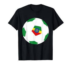 lot 14335 image: Ethiopia Soccer Ball Ethiopian Flag Jersey Pride Print T-Shirt