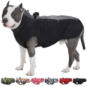 lot 14338 image: IKIPUKO Dog Winter Jacket - XX Large, Warm Zip Up Snowsuit Dog Harness Vest, Reflective, Water-Resistant, Black