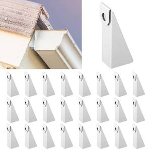 lot 14356 image: MorningRo 25pcs Aluminum Gutter Wedges for 5-inch K-Style Gutters, Levels Rain Gutters on Angled Fascia for Proper Installation and Drainage for Roof Pitch (12 or 28° Slope,White)