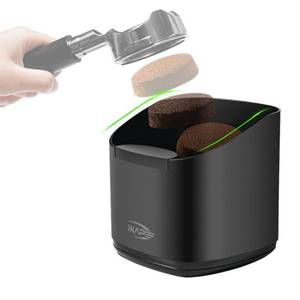 lot 14361 image: IKAPE Espresso Knock Box for Coffee Grounds, Barista Tool Enhanced for Better Manipulation - Black Espresso Machine Coffee Puck Disposal Box