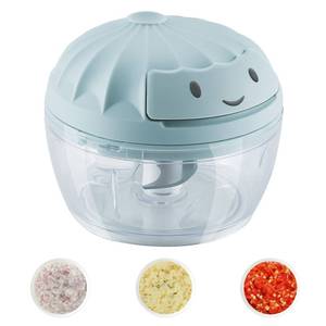 lot 14363 image: SAYIHEXIHE Garlic Chopper Mini Manual Hand Food Chopper for Kitchen Onion Dicer Crusher Garlic Mincer Blue 160ml