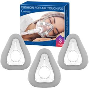 lot 14373 image: 3 Packs Replacement Mask Cushion (L) for AirTouch F20, Optimized Comfort & Secure Seal with Advanced CPAP Memory Foam Technology (New Version), F20 Full Face Masks Supplies by Everness (L)