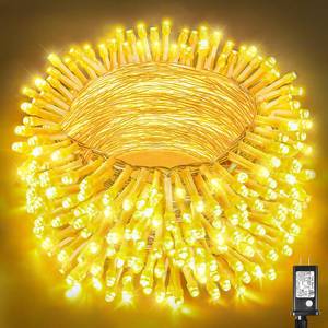 lot 14380 image: 300 LED Christmas Lights Outdoor Indoor 100ft Connectable Warm White Christmas Lights 8 Modes Clear Wire Waterproof, Plug in Twinkle Fairy String Light for Bedroom Wedding Party Xmars Tree Decorations