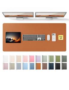 lot 14383 image: YSAGi Leather Desk Protector, Office Mat, Large Mouse Mat, Non-Slip PU Leather Blotter, Laptop Desk Pad, Waterproof Writing Pad for Office and Home (Brown, 47 x 17)