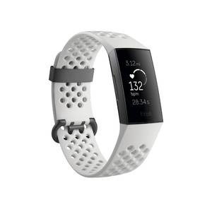 lot 14391 image: Fitbit Charge 3 SE Fitness Activity Tracker GraphiteWhite Silicone, One Size (S and L Bands Included),1 Count (Pack of 1)